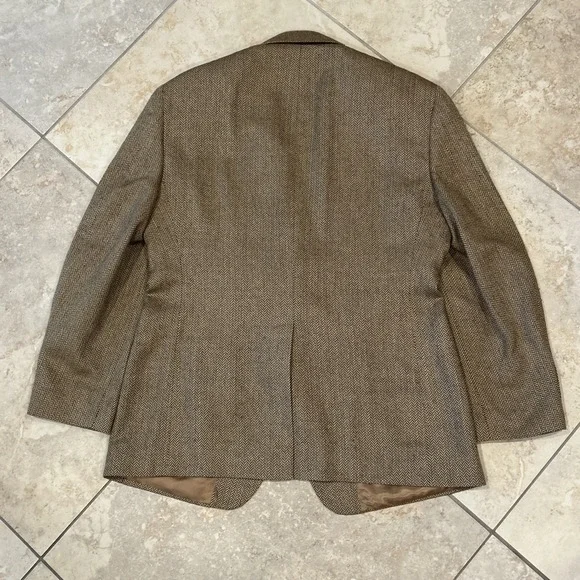 Brooks Brothers Blazer Mens 40S Brown Wool Tweed 2 Button Sports Coat Jacket USA Sport Coats & Blazers